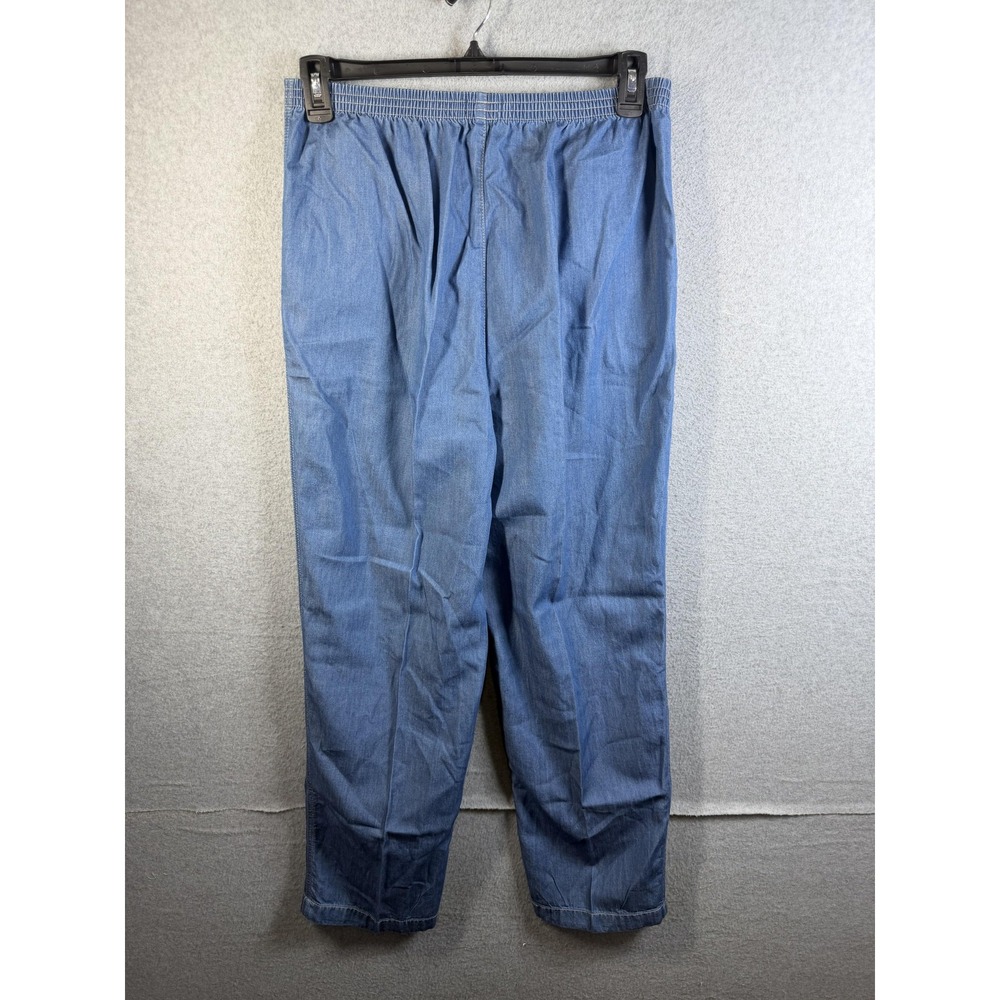 City Blues By Koret Pants Womens 14 Blue Chambray Elastic Waist Pull On Casual - Picture 7 of 8
